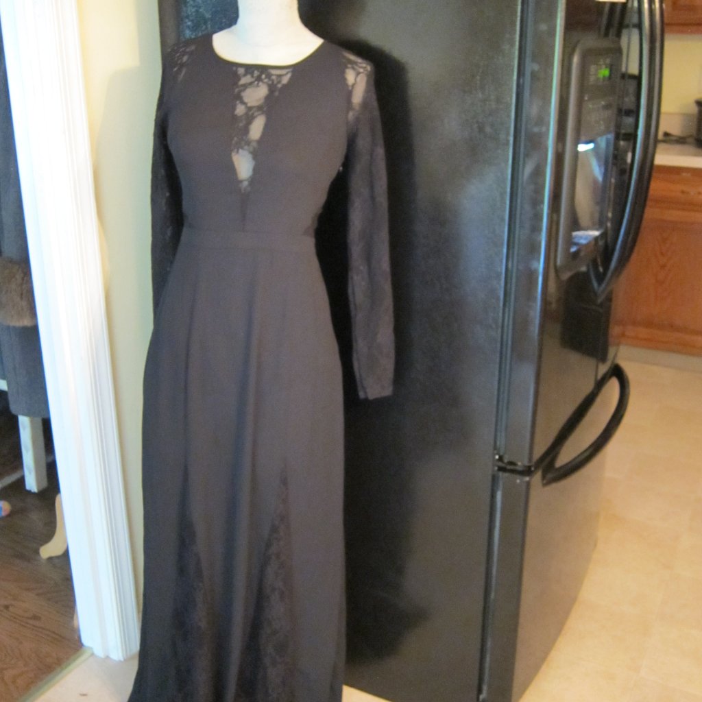 New Express Gorgeous Black Lacy Gown Size 0